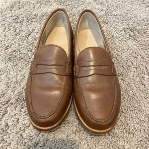 J Crew Leather classic brown penny loafers